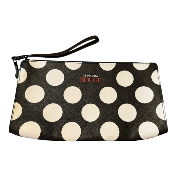 Sephora Rouge Black and White Polka Dot Clutch - Picture 1 of 2